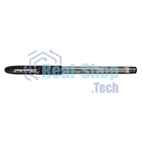 Ручка гелевая Silwerhof ADVANCE 026158-02 d=0.5мм, черные чернила, коробка картонная, сменный стержень, линия 0.3мм, резиновая манжета