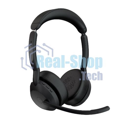 Гарнитура Jabra Evolve2 55 чёрный, беспроводная, Bluetooth, до 18 ч + стойка