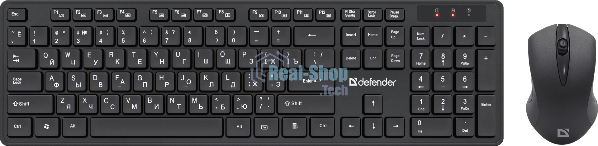 Комплект клавиатура+мышь Defender Lima C-993 беспроводной, USB, 1000 DPI, чёрный