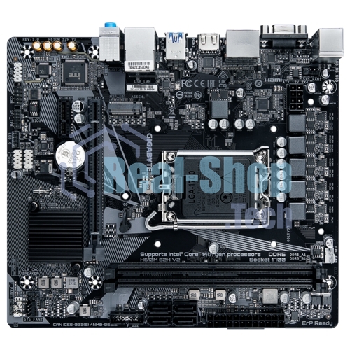 Материнская плата Gigabyte H610M S2H V2, LGA 1700, Intel H610, 2xDDR5, 4xSATA, 1xM.2, 1xPCIe 4.0 x16, 1xPCIe x1, 1xHDMI, 2xDP, 1xD-Sub, 1x 1Gb LAN, 2xUSB-A 3.2 Gen 1, 4xUSB-A 2.0, 3x 3.5 мм, 7.1, mATX
