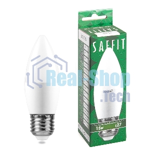 Лампа светодиодная SAFFIT SBC3715 LED 15Вт Е27 белый матовая свеча