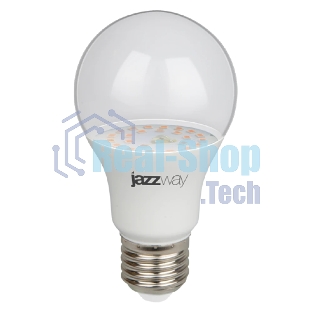 Лампа светодиодная JazzWay PPG A60 Agro 9Вт грушевидная прозрачная E27 IP20 для растений clear