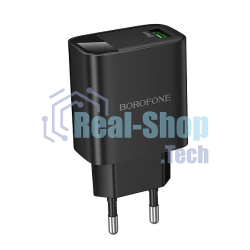 Сетевое зарядное устройство BOROFONE (6941991120428) BA95A 1USB 3.0A QC3.0 18W, черный