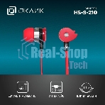 Проводные наушники Oklick HS-S-210 красный, внутриканальные, Jack 3.5 мм