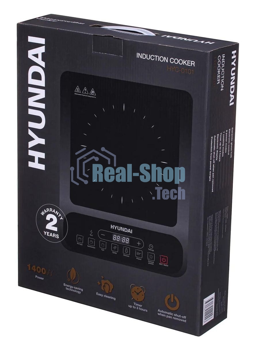 Плита настольная электрическая Hyundai HYC-0101 черный, 1.4 кВт, индукция, конфорки - 1, стеклокерамика, сенсор
