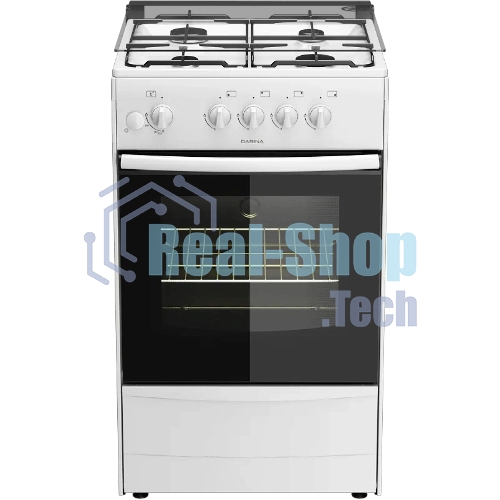 Плита газовая Darina 1B GM 441 005 W белый/черный, конфорок 4 шт, духовка 50 л, 50 см x 85 см x 51 см