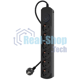 Сетевой фильтр Ippon BK-6-EU-3-10-B 3 м, 6 розеток, черный, коробка