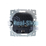 Розетка 1-местная IEK BRITE РЮш10-2-БрШ (BR-R14-16-U21-D31-K37) с заземлением, с защитными шторками, 16А, с USB A+A 5В 3,1А, шампань