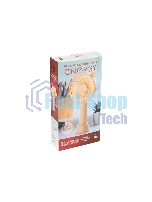 Вентилятор Energy EN-0610 USB розовый, настольный, 4 Вт, 3 скорости, 10.5 см, аккумуляторный