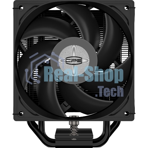Кулер для процессора PCCooler RT500 BK (240W, 4-pin PWM, LED temp., 152мм, Al/Cu, 5x6мм, 1x120мм, 73.32CFM, 34.9dBA, 2200RPM, S: 1851/1700/1200/115X, AM5/AM4, черный)
