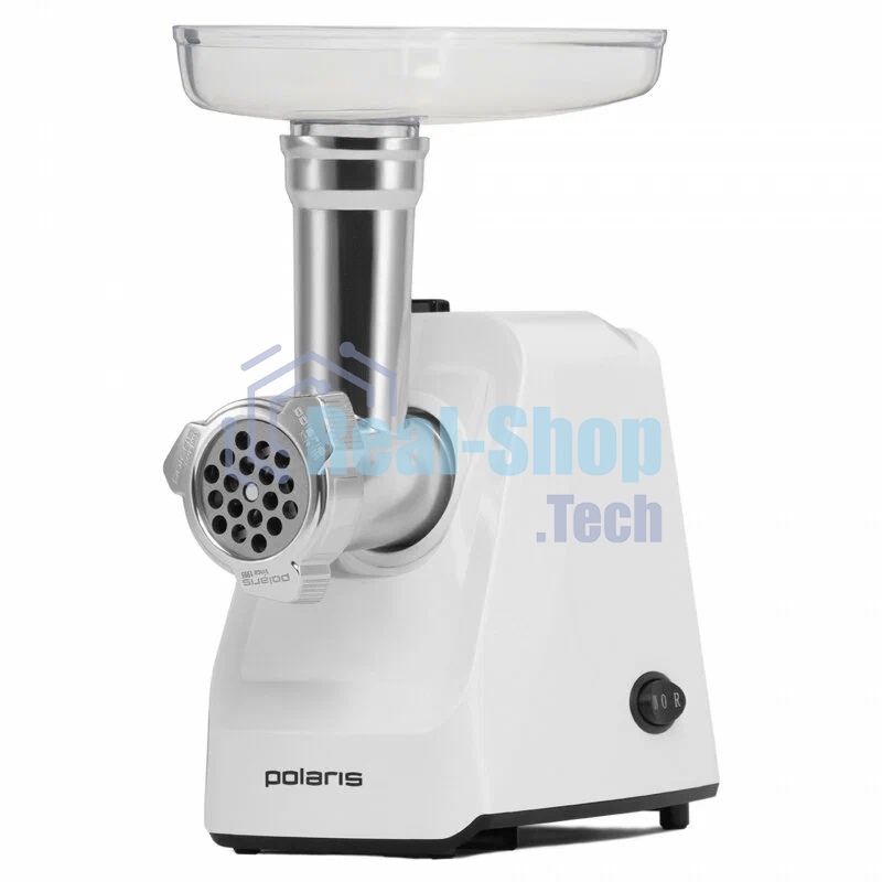 Мясорубка электрическая Polaris PMG 1852 RUS белый, 1800 Вт, 2.0 кг/мин, реверс, защита от перегрузки, насадки - 2