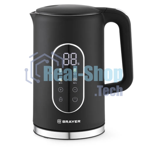 Чайник электрический BRAYER BR6107BK, черный, 1.7 л, 2200 Вт