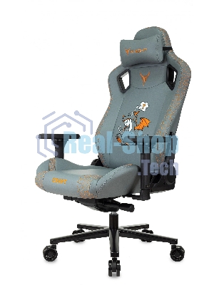 Кресло игровое Knight Craft Dragon серый эко.кожа крестов. металл