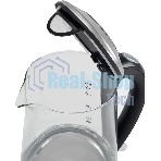 Чайник электрический Hyundai HYK-G8406 1.7 л, 2200 Вт, прозрачный/черный (корпус: нержавеющая сталь)