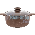 Кастрюля Maunfeld CARMEL MF26CRM01CR, 26 см, 5 л из литого алюминия со стеклянной крышкой