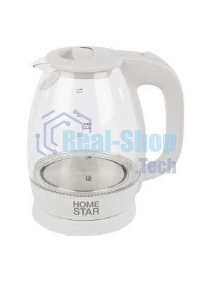 Чайник электрический Homestar HS-1012 1.7 л, стекло, белый (003566)
