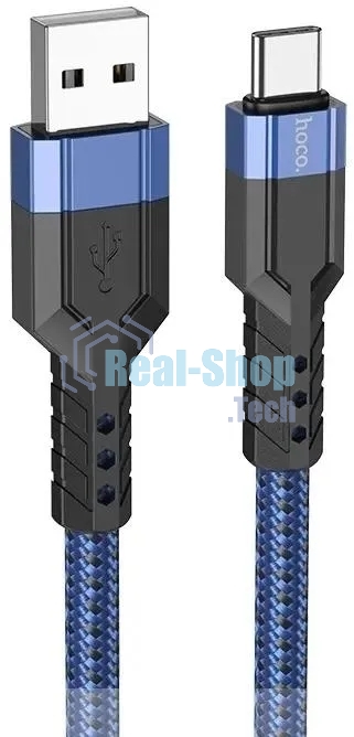 Кабель Hoco U110, USB Type-C (m) - USB (m), 1.2м, MFI, 3A, синий