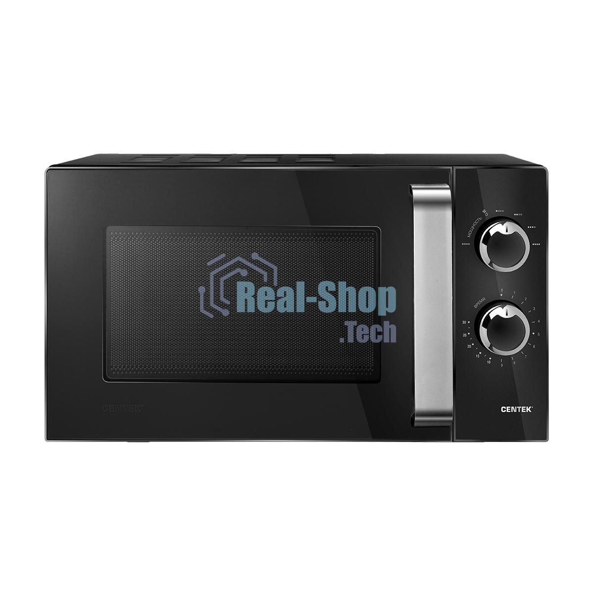 Микроволновая печь Centek CT-1570 черный, 23 л, 900 Вт, переключатели - поворотный механизм