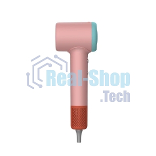 Фен Deerma DEM-CF51W розовый/бирюзовый, 1400 Вт, компактный, ионизация