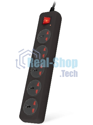 Сетевой фильтр Buro 500UNH-3-BG 3м (5 розеток) черный/серый (коробка)