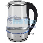 Чайник электрический Hyundai HYK-G8406 1.7 л, 2200 Вт, прозрачный/черный (корпус: нержавеющая сталь)