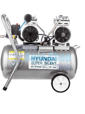 Компрессор поршневой Hyundai HYC 30250LMS безмасляный 300л/мин 50л 2000Вт серебристый/черный