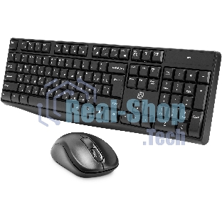 Комплект клавиатура+мышь Oklick S260W беспроводной, USB, 1600 DPI, чёрный