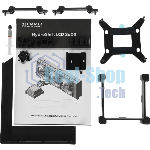 Система жидкостного охлаждения Lian-Li HydroShift LCD 360S Soc-AM5/AM4/1700 черный 4-pin 29.8dB Al+Cu LCD 330W Ret (G89.GHSLCD36SB.R0)