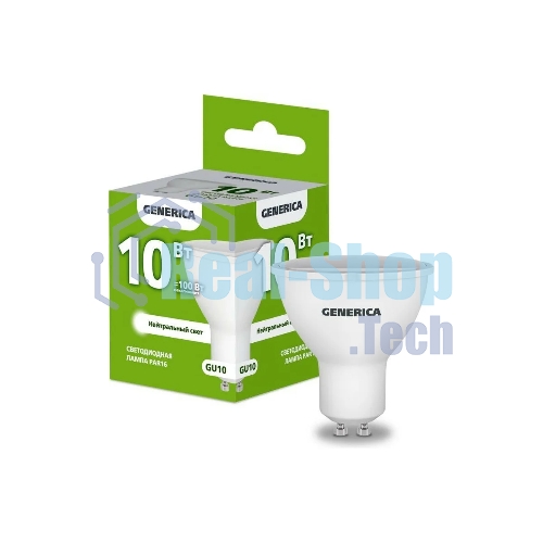 Лампа светодиодная GENERICA LL-PAR16-10-230-40-GU10-G PAR16 10Вт софит 4000К GU10 230В