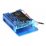 Корпус Qumo Aluminum case with double black fans, Raspberry Pi 4, blue(RS008)