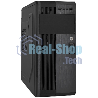 Компьютерный корпус Miditower ExeGate UN-605B-UNS400 (ATX, БП UNS400 с вент. 12см, 2*USB, аудио, блокировка, черный)