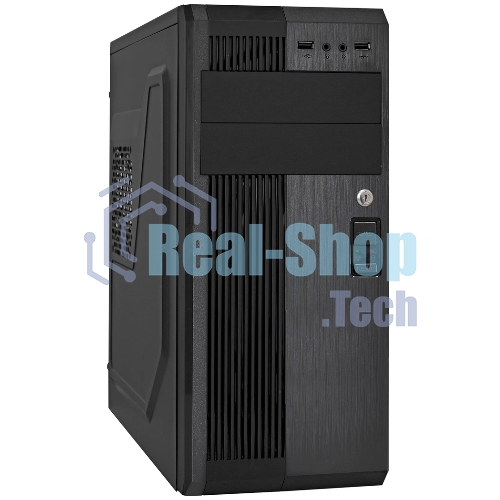 Компьютерный корпус Miditower ExeGate UN-605B-UNS400 (ATX, БП UNS400 с вент. 12см, 2*USB, аудио, блокировка, черный)