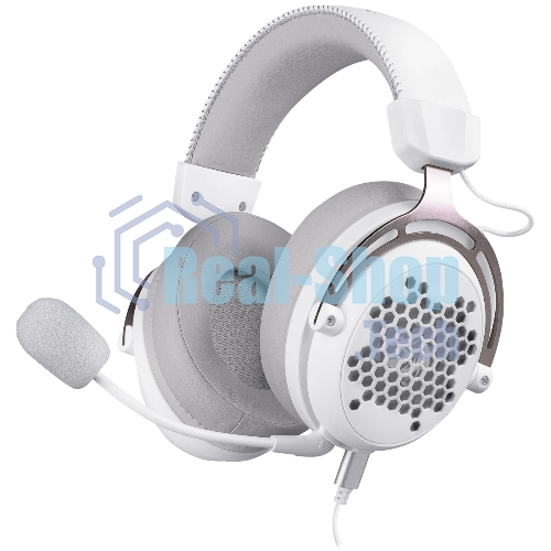 Гарнитура проводная игровая Defender Diomedes white (USB, звук 7.1, легкий, Redragon)