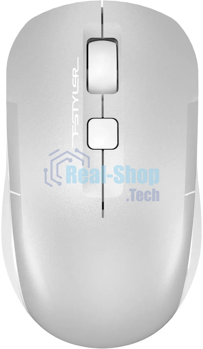 Мышь беспроводная A4Tech Fstyler FB26CS Air2 серебристый/белый, 2000 dpi, радиоканал, Bluetooth, USB, кнопки - 4