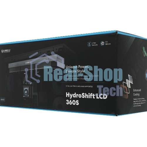 Система жидкостного охлаждения Lian-Li HydroShift LCD 360S Soc-AM5/AM4/1700 черный 4-pin 29.8dB Al+Cu LCD 330W Ret (G89.GHSLCD36SB.R0)