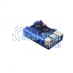 Корпус Qumo Aluminum case with double black fans, Raspberry Pi 4, blue(RS008)