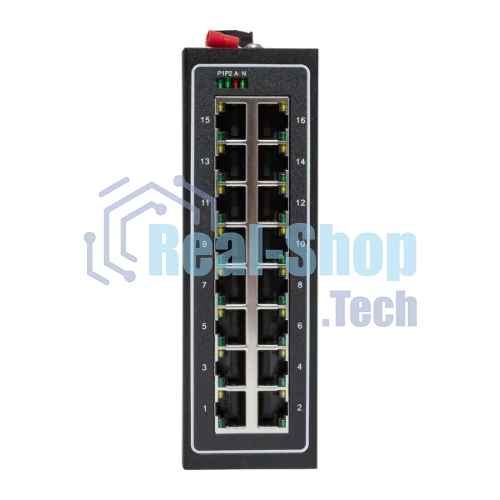 Коммутатор неуправляемый промышленный U-16T 16 портов 10/100Base-T(X) RJ45 монтаж на DIN-рейку TSX EKF TSX-U-16T