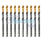 Сверло по металлу Denzel 6 мм, HSS-Tin, Golden Tip, 10 шт.