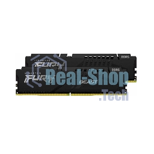 Оперативная память Kingston Fury Beast, DDR5, 16GB (2x8GB), 6000MHz, CL36, DIMM, с радиаторами, RGB, черный