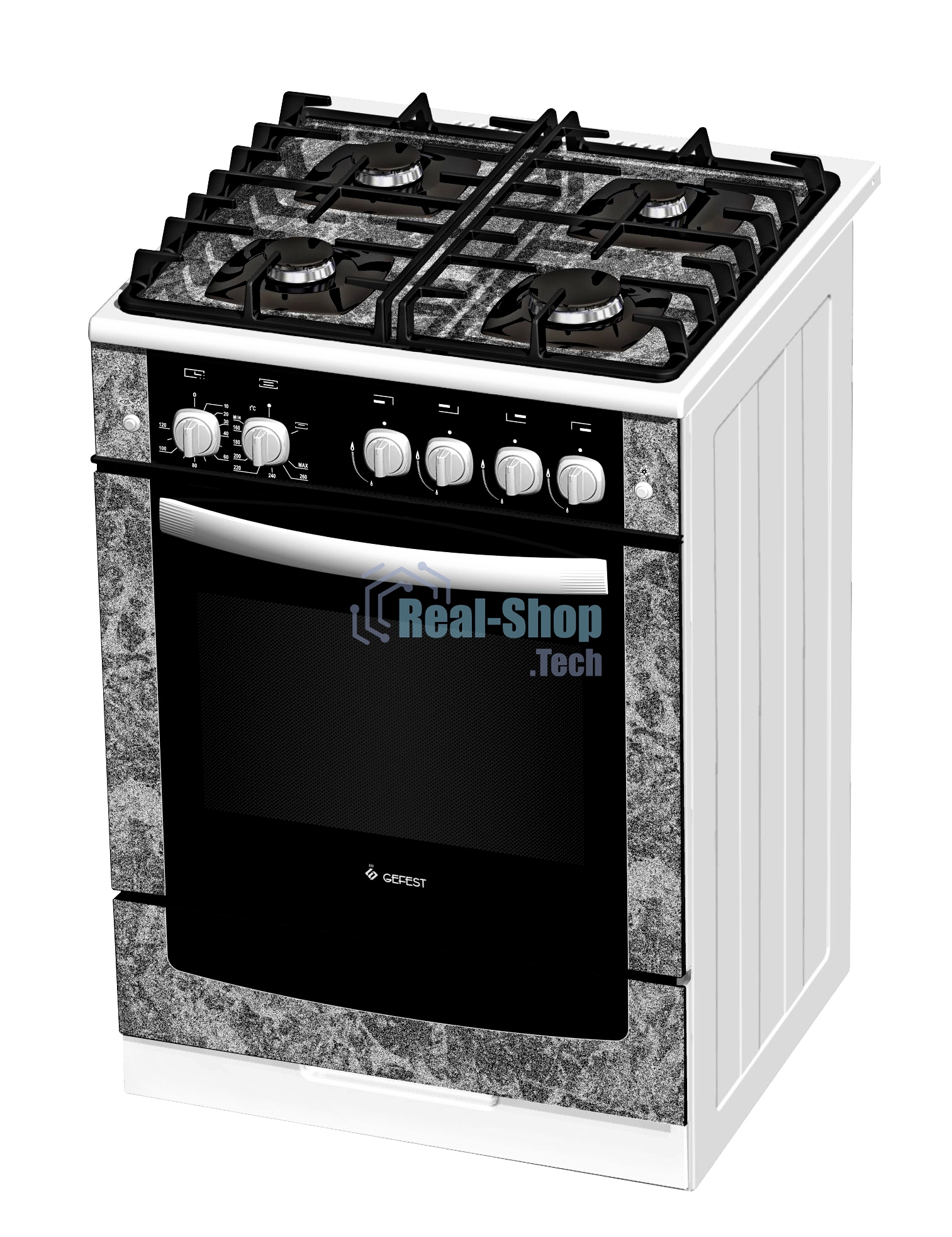 Плита газовая Gefest ПГ 6500-02 0313 черный, конфорок 4 шт, духовка 52 л, 60 см x 85 см x 60 см