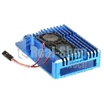 Корпус Qumo Aluminum case with double black fans, Raspberry Pi 4, blue(RS008)
