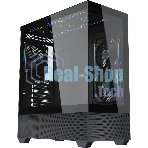 Компьютерный корпус Accord ACC-EL1B TG черный без БП ATX 2xUSB2.0 1xUSB3.1 audio
