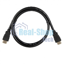 Кабель ACD-DHHM2-10B HDMI 2.0, Golden Plated,19m/19m, черный, 1м