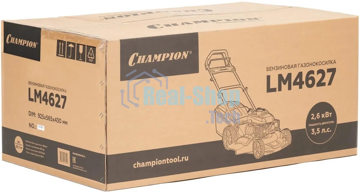 Газонокосилка бензиновая Champion LM4627, 3,5 л.с.