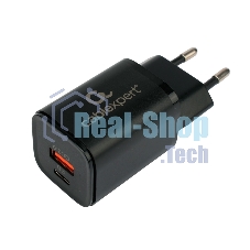 Сетевое зарядное устройство Cablexpert MP3A-PC-43, 30Вт, 3А, быстрая зарядка QC3.0/PD, 2 порта: USB и Type-C, черный, пакет
