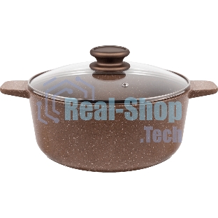 Кастрюля Maunfeld CARMEL MF24CRM01CR, 24 см, 4 л из литого алюминия со стеклянной крышкой