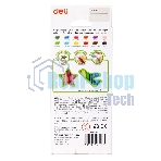 Карандаши цветные Deli EC113-12 Enovation, трехгранный профиль, пластик 12 цветов, коробка с европодвесом (12шт)