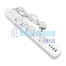 Удлинитель 5х5 м IP20 2USB 2.4А+2type-C LUX 1.5 кв.мм EKF UBA-LUX-505-TC
