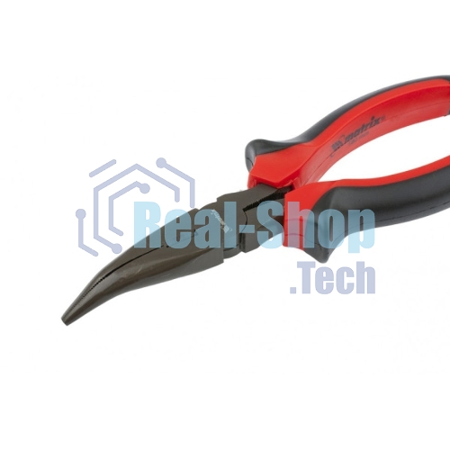Длинногубцы Matrix black nickel 200 мм, изогнутые, двухкомпонентные рукоятки