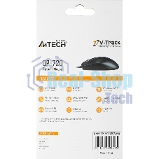 Мышь проводная A4Tech OP-720 черный, 1200 dpi, USB, кнопки - 3